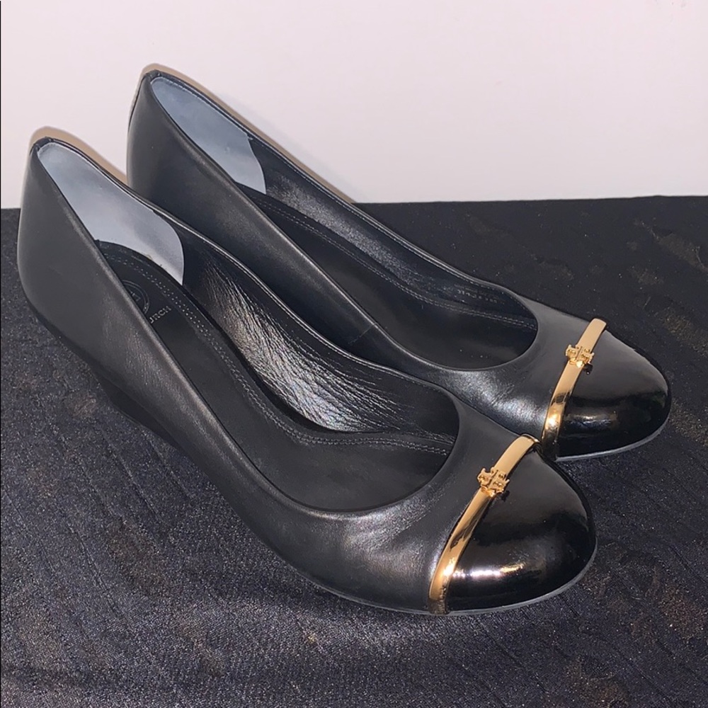 Tory Burch Wedges with Gold Trim